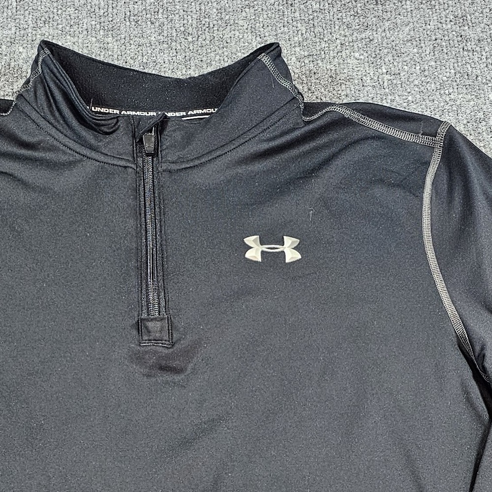 Under Armour Mens XL Black 1/4 Zip ColdGear Fitted Mock Neck Pullover